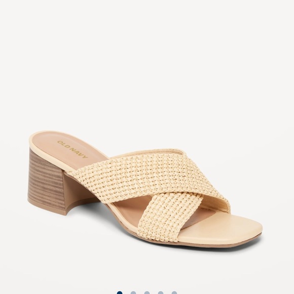 NWT OLD NAVY Square-Toe Braided Straw Cross-Strap Mule SandalsTotally Natura - Picture 3 of 5